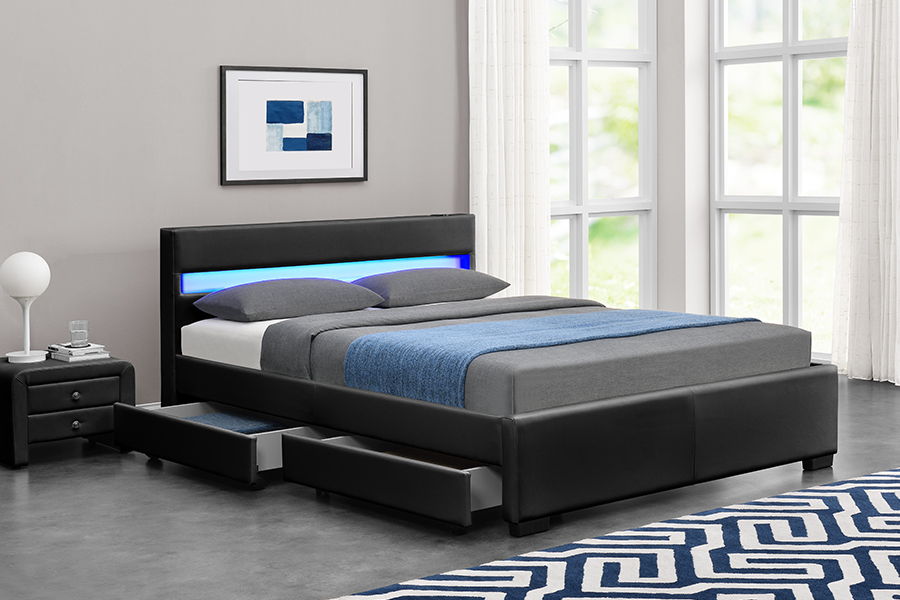 1894-1DS Bluetooth Speaker Upholstered Audio-Visual Storage Bed Frame