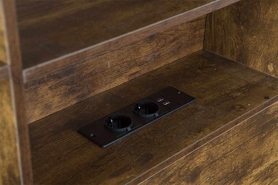 4831D Wooden Retro-Industrial Style Bed Frame