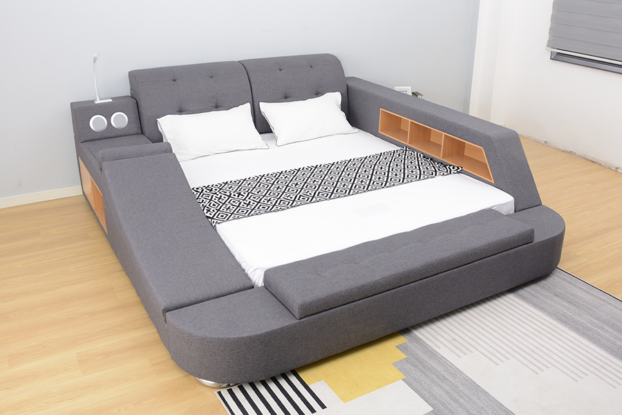 1550 Bluetooth Speaker Upholstered Integrated Leisure Bed Frame