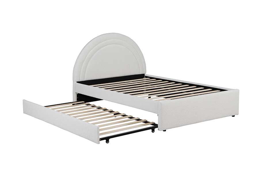 4542 Trundle Bunk Upholstered Curved Storage Bed Frame