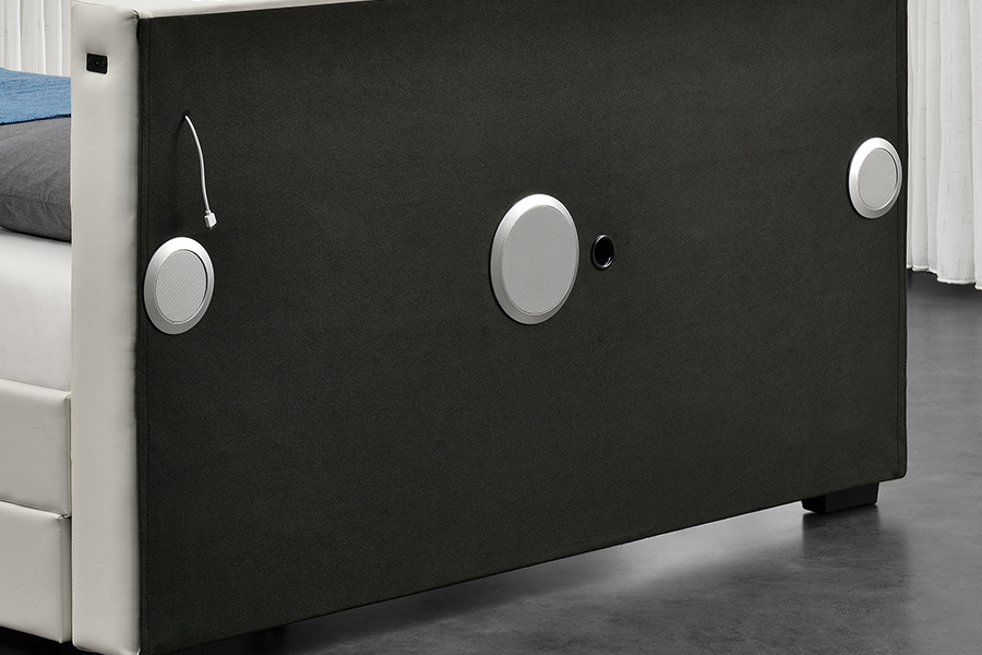 1894-1DS Bluetooth Speaker Upholstered Audio-Visual Storage Bed Frame