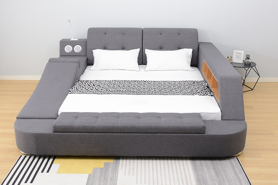 1550 Bluetooth Speaker Upholstered Integrated Leisure Bed Frame