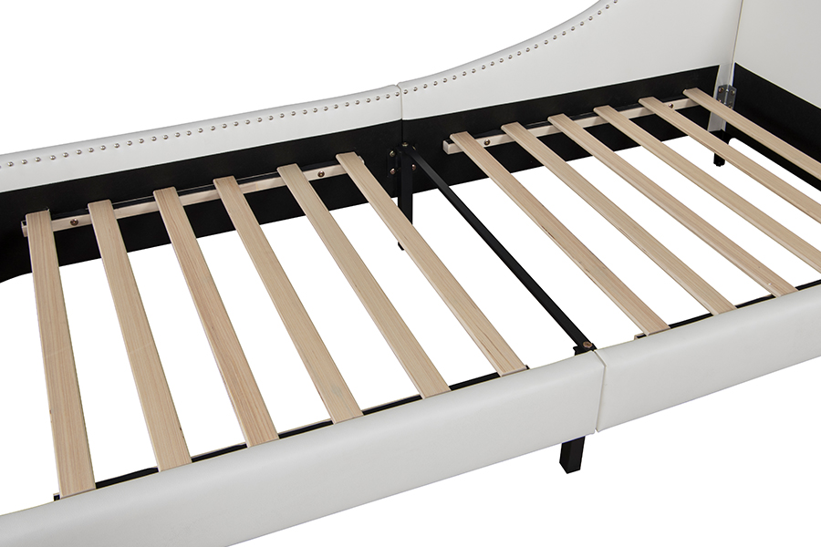 4546-3U USB Upholstered L-Shaped Leather Bed Frame