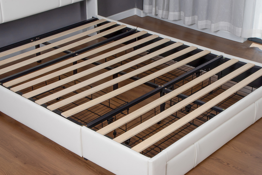 A002-1-3DU USB Upholstered Integrated Headboard Bed Frame