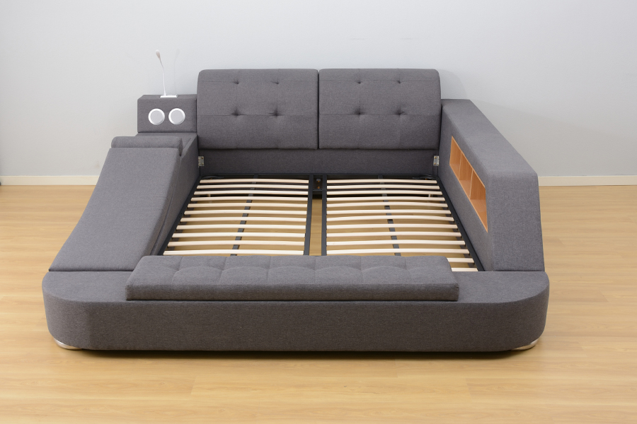 1550 Bluetooth Speaker Upholstered Integrated Leisure Bed Frame