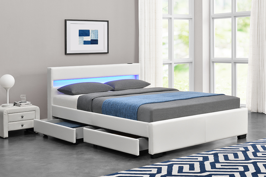 1894-1DS Bluetooth Speaker Upholstered Audio-Visual Storage Bed Frame