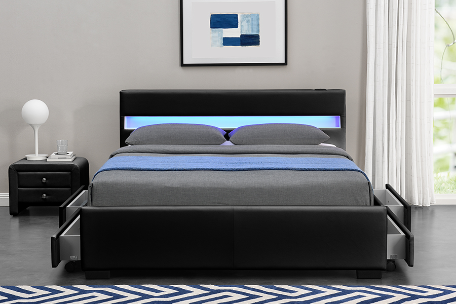 1894-1DS Bluetooth Speaker Upholstered Audio-Visual Storage Bed Frame
