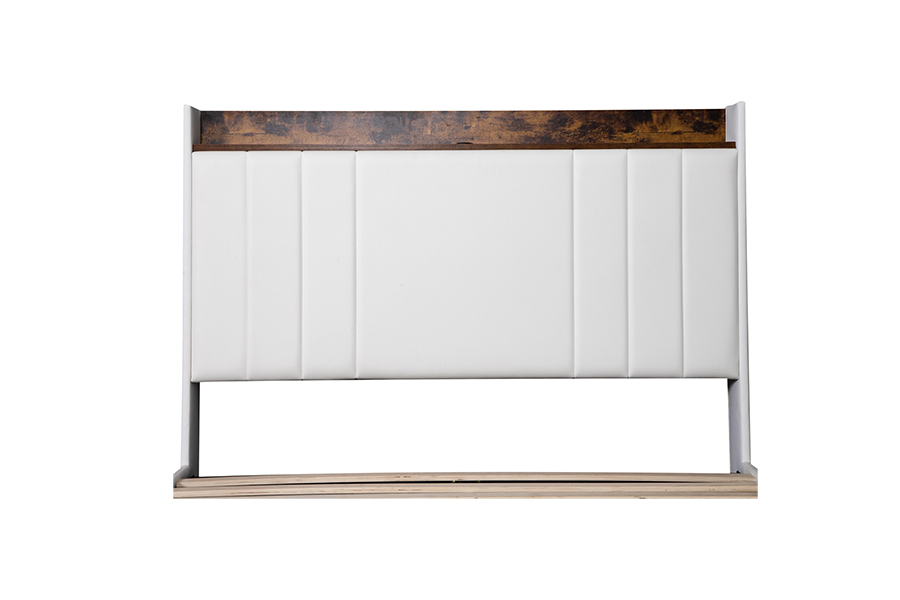 A002-1-3DU USB Upholstered Integrated Headboard Bed Frame