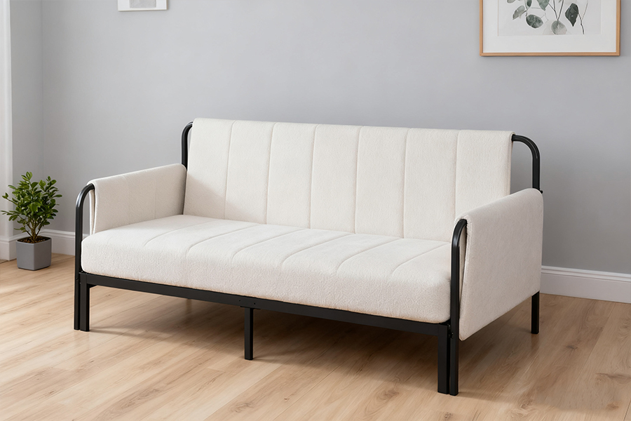 4712 Trundle Lamb Wool Fabric Sofa bed