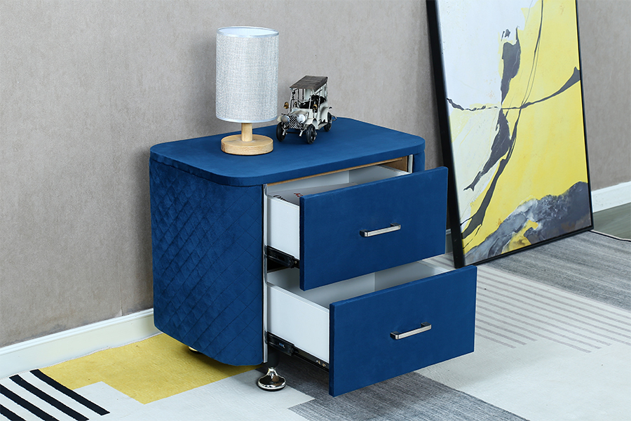 WSS954 Diamond Velvet Nightstand/ Mesa ng Kama