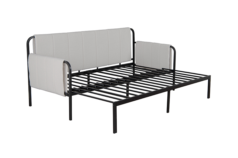 4712 Trundle Lamb Wool Fabric Sofa bed
