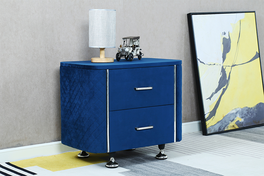 WSS954 Diamond Velvet Nightstand/ Mesa ng Kama