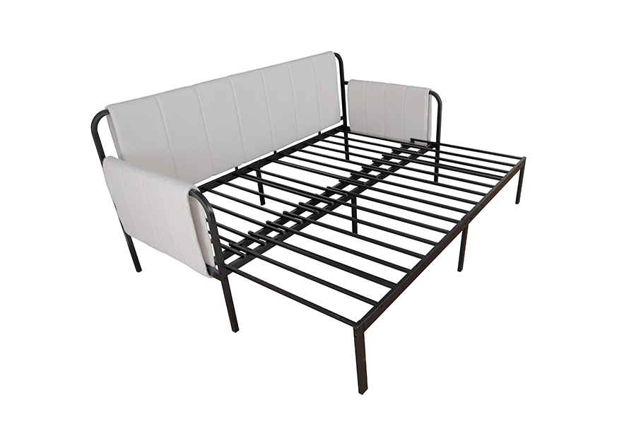 4712 Trundle Lamb Wool Fabric Sofa bed
