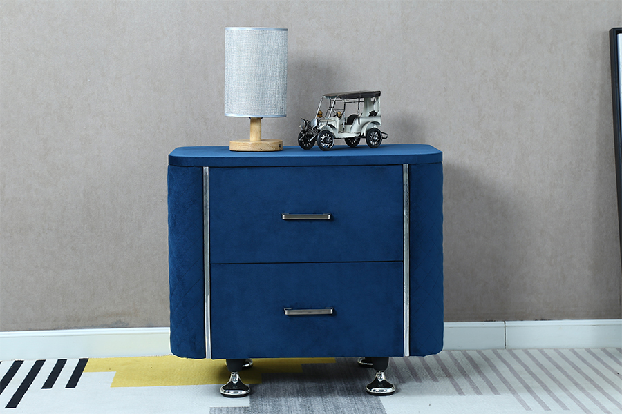 WSS954 Diamond Velvet Nightstand/ Mesa ng Kama