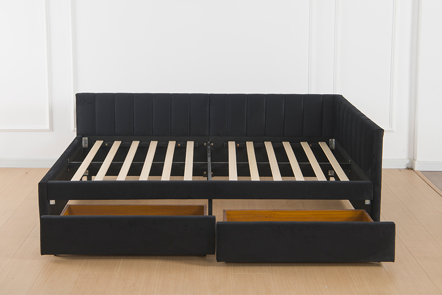 4856D Storage Velvet Sofa Bed para sa Maliit na Lugar
