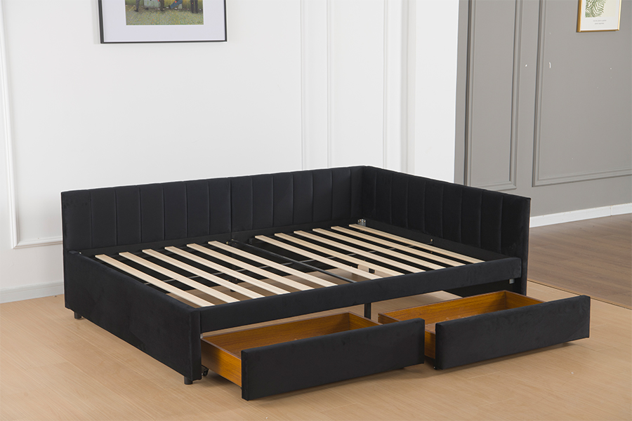 4856D Storage Velvet Sofa Bed para sa Maliit na Lugar