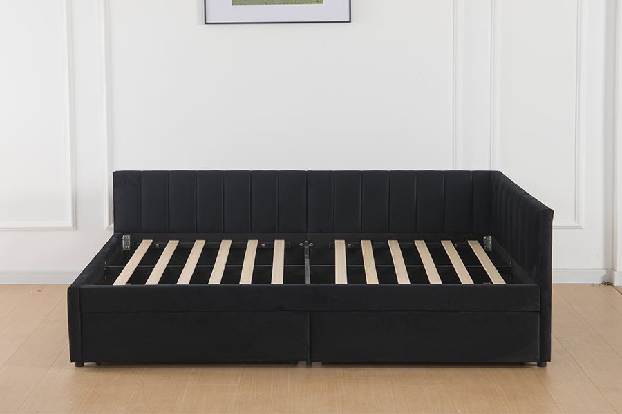 4856D Storage Velvet Sofa Bed para sa Maliit na Lugar