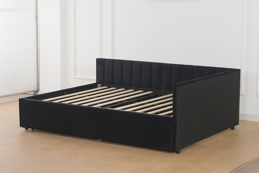 4856D Storage Velvet Sofa Bed para sa Maliit na Lugar