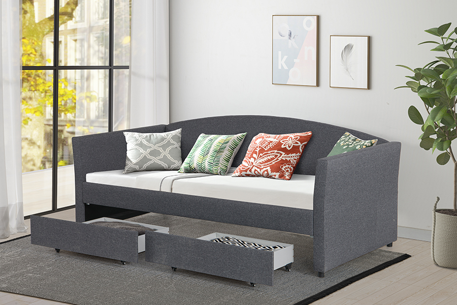 4271D Skin-Friendly Cotton-Linen Storage Sofa Bed