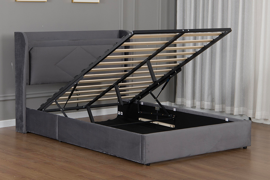 5005-1-3GU Adjustable at Eco-Friendly Upholstered Hydraulic Storage Bed Frame