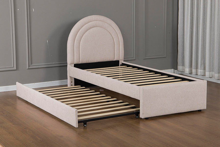 5021 Multi-Arch Headboard Trundle Bunk Upholstered Bed Frame