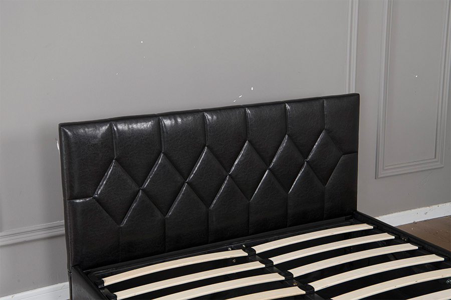 5031G Walang hugis diyamante na paa ng kama USB Upholstered Bed Frame