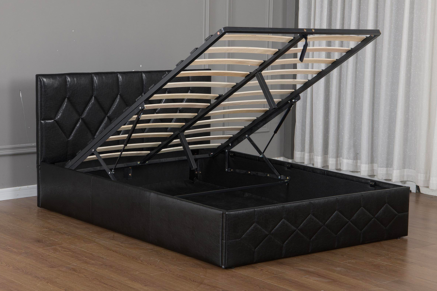 5031G Walang hugis diyamante na paa ng kama USB Upholstered Bed Frame