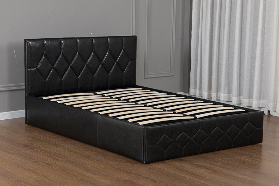 5031G Walang hugis diyamante na paa ng kama USB Upholstered Bed Frame