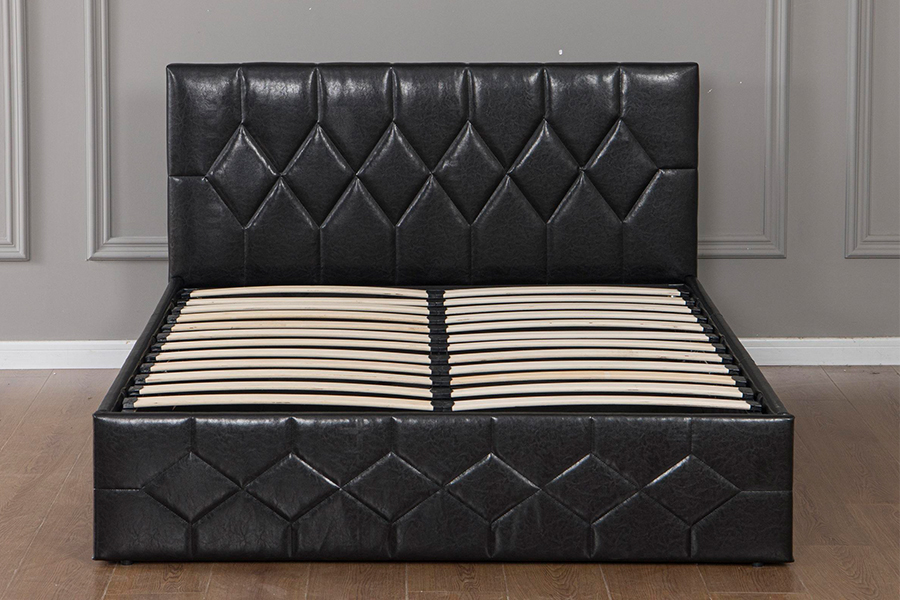 5031G Walang hugis diyamante na paa ng kama USB Upholstered Bed Frame