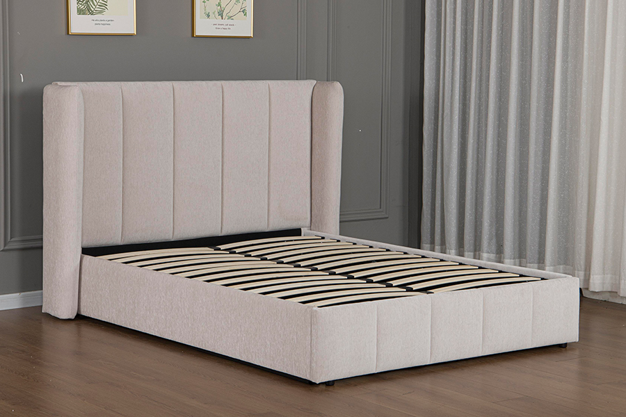 5001G Magandang kalidad na PU Leather Upholstered Hydraulic Storage Bed Frame