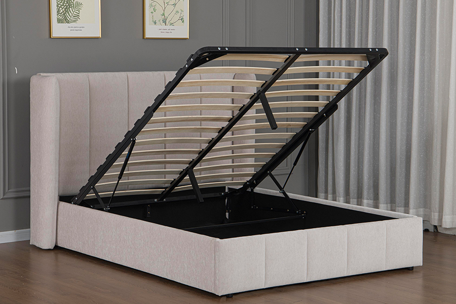 5001G Magandang kalidad na PU Leather Upholstered Hydraulic Storage Bed Frame