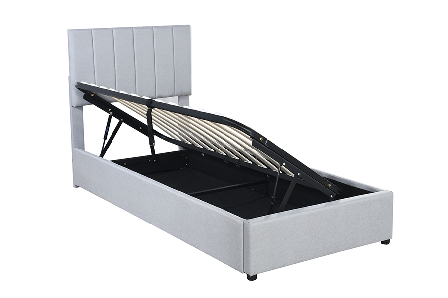 N16 Modern Gray Fabric Liftable storage function na Upholstered Storage Bed Frame