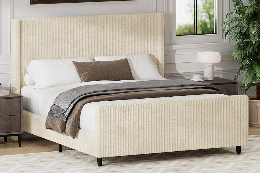 N12 Adjustable Wingback Madaling i-disassemble ang Upholstered Bed Frame