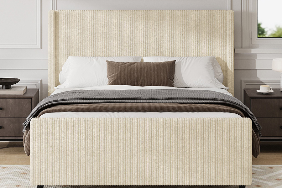 N12 Adjustable Wingback Madaling i-disassemble ang Upholstered Bed Frame