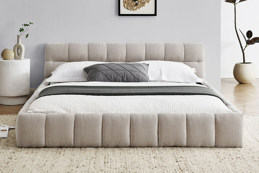 N11 Modernong square design Kumportable at adjustable Upholstered Bed Frame