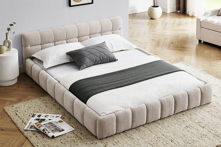 N11 Modernong square design Kumportable at adjustable Upholstered Bed Frame