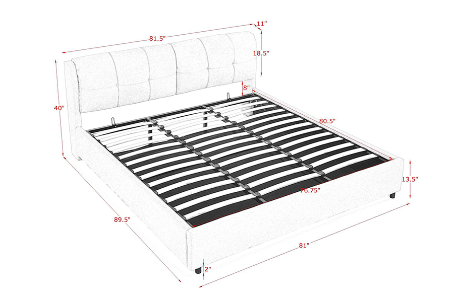 N10 Pangkalikasan at matibay na Upholstered Storage Bed Frame
