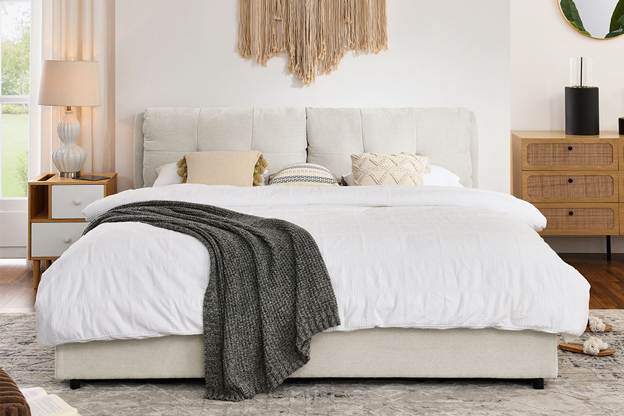 N10 Pangkalikasan at matibay na Upholstered Storage Bed Frame