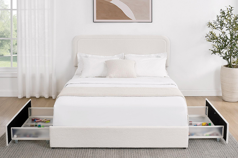 N3 Bed Storage Drawers Matibay na Upholstered Storage Bed Frame