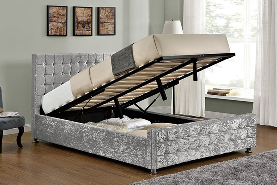 1150 Malambot na tela Wooden frame Upholstered Bed