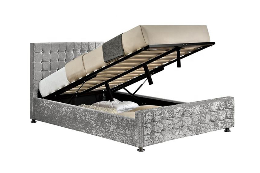 1150 Malambot na tela Wooden frame Upholstered Bed