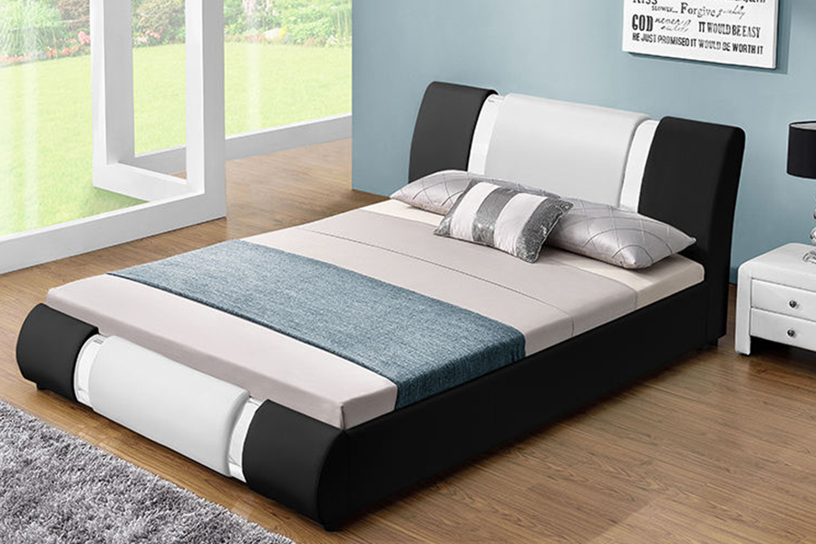 1146 Cushion na pinalamutian ng pilak na sinulid na Upholstered Bed