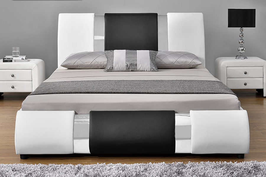 1146 Cushion na pinalamutian ng pilak na sinulid na Upholstered Bed