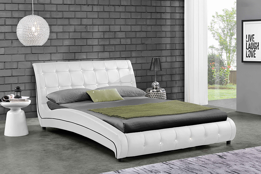 1144 Solid wood structure Dekorasyon ng brilyante Upholstered Bed