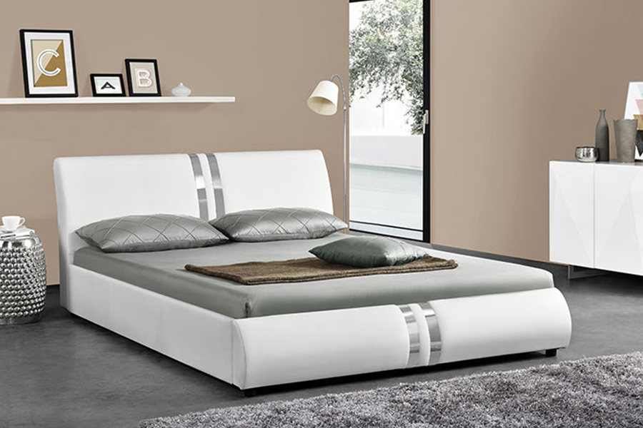 1143 Modernong Nordic style na PU Leather Double Bed Upholstered Bed