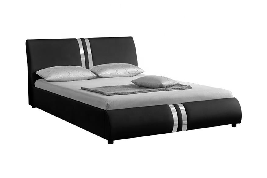 1143 Modernong Nordic style na PU Leather Double Bed Upholstered Bed