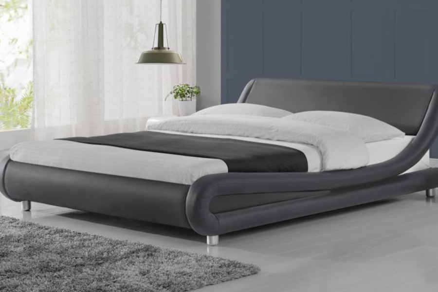 1140 Wooden PU Synthetic Leather Bed Frame Upholstered Bed