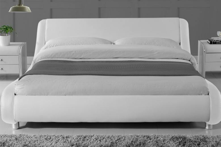 1140 Wooden PU Synthetic Leather Bed Frame Upholstered Bed