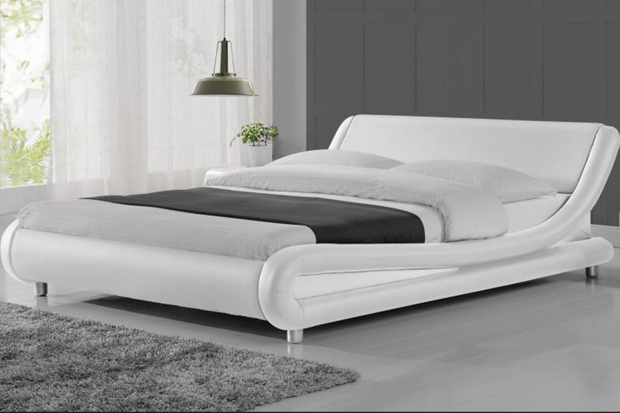 1140 Wooden PU Synthetic Leather Bed Frame Upholstered Bed