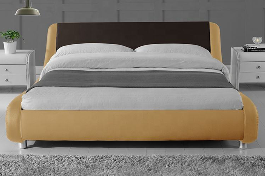 1140 Wooden PU Synthetic Leather Bed Frame Upholstered Bed